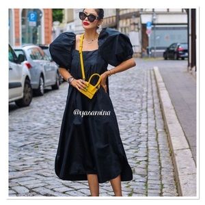 Zara voluminous taffeta dress bloggers favorite